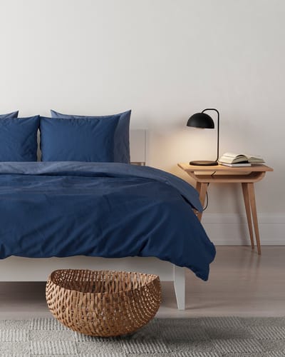 Mistral Home - DEKBEDOVERTREK - gewassen katoen - 140 x 200 cm + 65 x 65 cm - eenpersoons - bicolor - blauw
