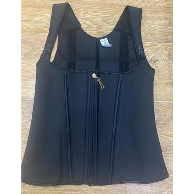 Afrulia Fajas Colombianas Corrigerende Hemden Dubbele Compressie Vest Rugondersteuning Korset Uitgerust Met Rits Haak Platte Buik Afslankende Body Shapers XXL zwart