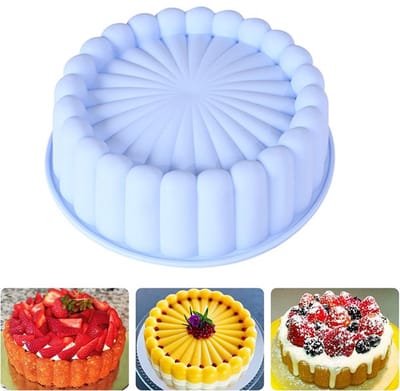 Ronde siliconen bakvorm met antiaanbaklaag van 8,5 inch (21,5 cm) Geschikt voor het bakken van taarten.