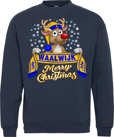 Kersttrui Waalwijk | Foute Kersttrui Dames Heren | Kerstcadeau | RKC Waalwijk supporter | Navy | maat XS