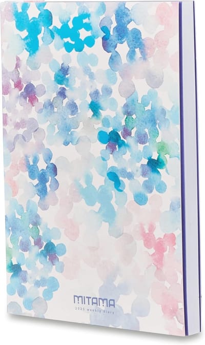 Weekplanner met grafiek waterkleur en flexibele omslag, 18 maanden, 158 pagina's