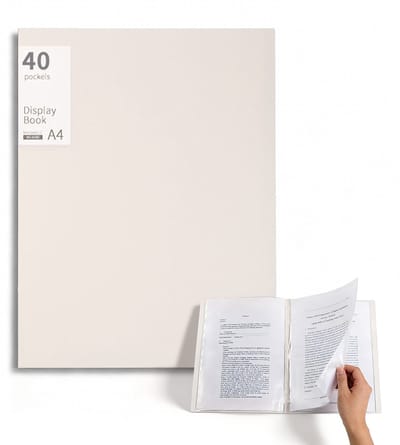 A4-documentenmap - 30,8 x 23 cm - Inclusief 40 insteekhoezen - Gemaakt van PP-materiaal - Map voor het verzamelen van examenpapieren - Maakt gecategoriseerde opslag van examenpapieren en documenten mogelijk