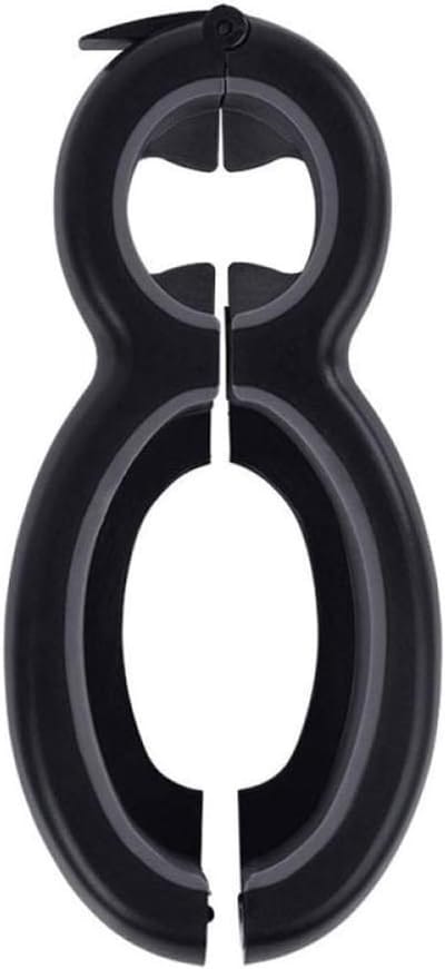 6 in 1 blikopener RVS multifunctionele opener bierflesopener keuken gadgets (Noir + Gris)