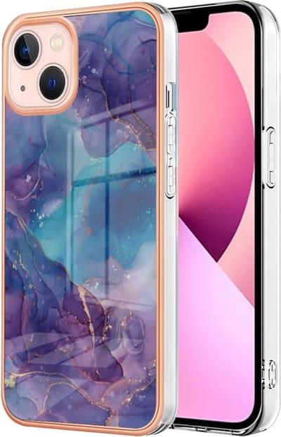Coverup Hoesje - Geschikt voor iPhone 15 Plus Hoesje - Coverup Marble Design TPU Back Cover - Purple Haze