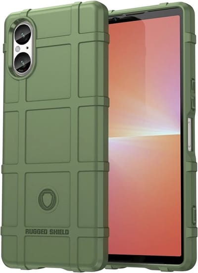 MobyDefend Hoesje - Geschikt voor Sony Xperia 5 V - Rugged Shield TPU Backcover - Groen