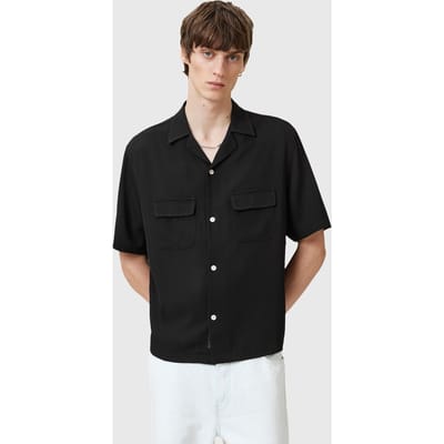 AllSaints Farley Ss Shirt Black Taglia: XS | Camicie Casual Outlet | Uomo | Nero