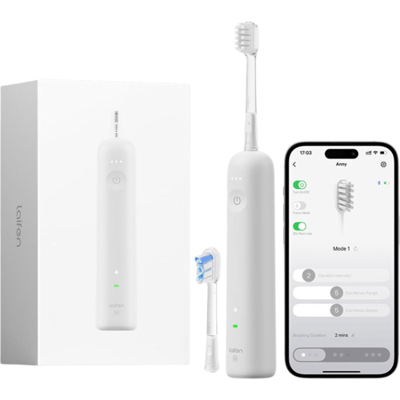 Laifen Wave speciale editie elektrische tandenborstel, oscillerende en vibrerende sonische, met app en 2 opzetborstels (grijs)