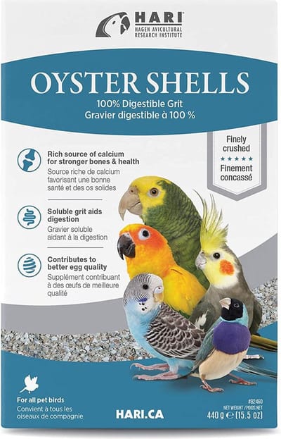 Hari Oesterschelpen 6x 440gr - Calcium Papegaai - Calcium Parkiet - Grit Vogels -