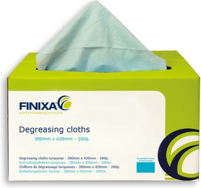 FINIXA Ontvettingsdoeken Blauw - 200 Stuks in Dispenserdoos - Pluisvrij en Siliconenvrij