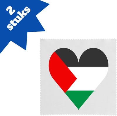 Akyol - palestina vlag hart vorm brillendoekjes - Palestina - mensen die liefde willen geven aan palestina - degene die van palestina houden - supporten - oorlog - verjaardagscadeautje - gift - geschenk - kado - 17,8 bij 17,8 cm - 2 stuks