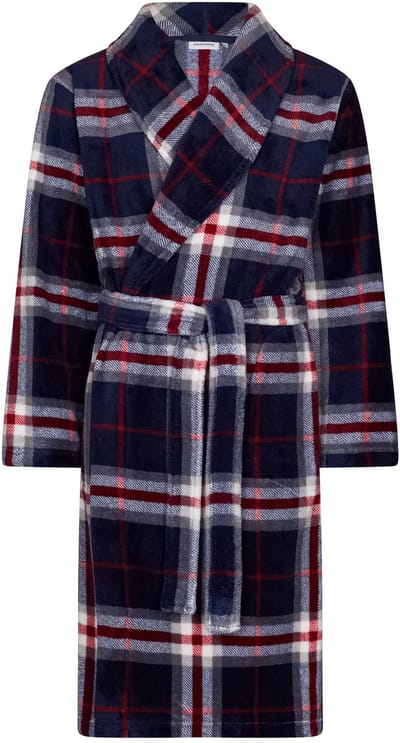 Pastunette - Badjas - Aspen Ski - Fleece - Blauw Geruit - Maat XXL