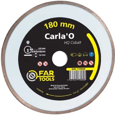 Far Tools Diamantschijf Carla'o Hq Cobalt - Tegels En Zacht Beton - 180mm - Doorlopende Rand