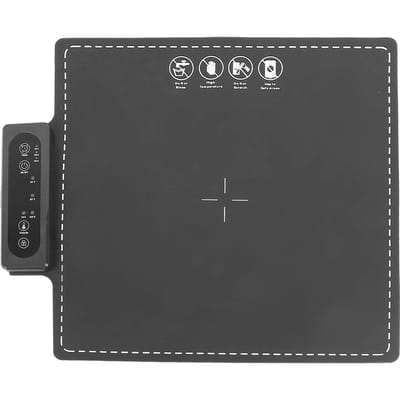 Elektrische Voedselwarmhoudmat 180W Volledige Oppervlakte Warmte in 10s 3 Timer 3 Temperatuurinstellingen Kinderslot Siliconen US Plug black
