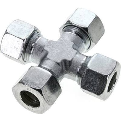 20S Verzinkt Stalen Kruissok Snijring 400 Bar DIN 2353 - FL4X-C-EZ-20-S