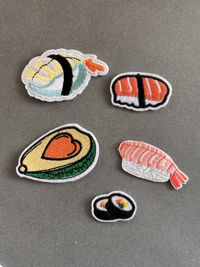 Sushi - Eten - Set - Bundel- strijkapplicatie strijk embleem - patch - patches - stof & strijk applicatie [carnava] [set]