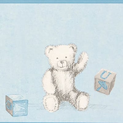 Casadeco Douce Nuit rand teddybeer grijs blauw