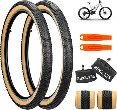 Set van 2 MTB Buitenbanden 24/26/27.5 inch x 2.125 Inclusief 2 Binnenbanden AV48mm