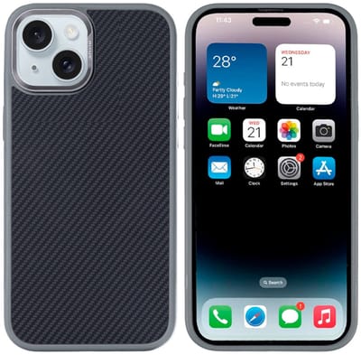 Rixus Mag Carbon With MagSafe For Apple iPhone 15 Titanium Grey