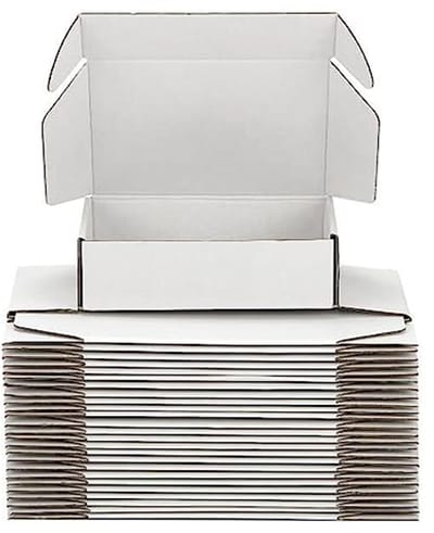 Kleine Verzenddozen Set van 25 - 10x7x3 Inch Witte Geschenkdozen van Golfkarton voor Zakelijke Verpakking