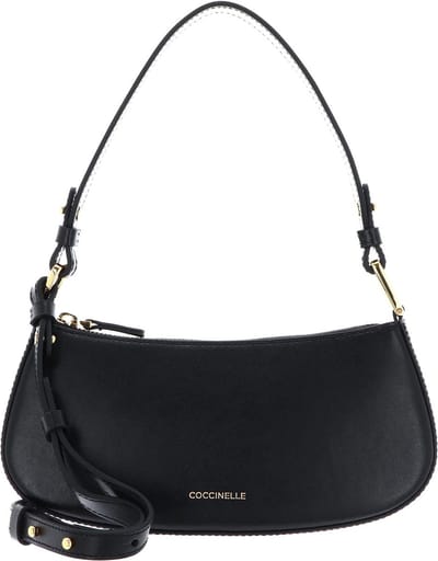 COCCINELLE Leren Handtas Schoudertas Merveille Calf Cocker Mini Bag Noir Zwart