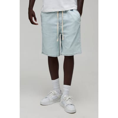 Denim Short Met Stretch En Verlengd Trekkoord | Light Blue | Size XS