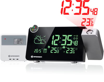 Bresser Weerstation - Thermo-, Hygrosensor - Wandprojectie - Kleurverandering- Zwart
