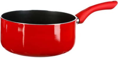 5Five Steelpan - D20 cm - aluminium - rood/zwart - inductie - vaatwasserbestendig - pannen - sauspan/juspan