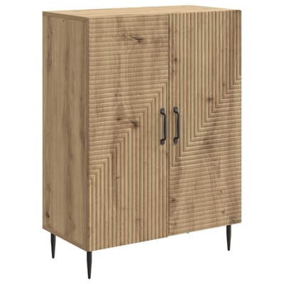 vidaXL - Dressoir - Artisanaal - eiken - 66 - x - 34,5 - x - 89,5 - cm - Bewerkt - hout