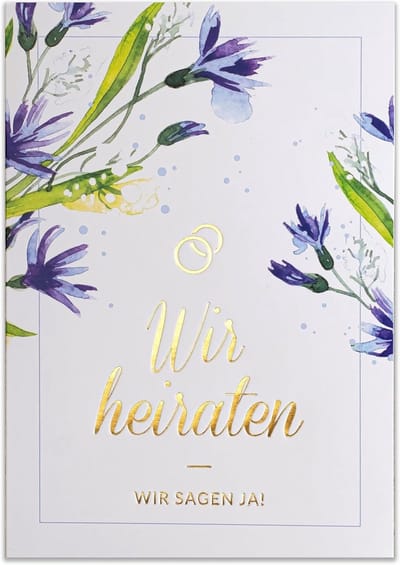 Bruiloftsuitnodigingen Set - Huwelijkskaarten - Feestelijke Aankondiging - Vergulde Inlegvellen - 120x170mm - Gedrukt