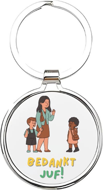 Akyol - bedankt juf Sleutelhanger - Juf - juffen - jufvrouw - leraar - basisschool juf - lerares - docente - onderwijzeres - basisschool - meester - docent - middelbareschool lerares - de liefste juf - afscheidscadeau voor een juf - 4 x 7,5 CM