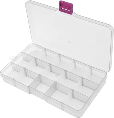 Plastic Organizer Opbergdoos 17x10CM met Verstelbare Scheidingswanden voor Sieraden, Kantoorbenodigdheden en Knutselmaterialen - Transparant Design
