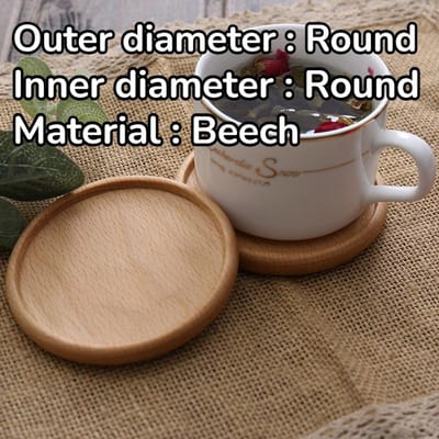 Sets de table décoratifs en bois de hêtre et noyer pour tasses à thé et café, dessous de verre carrés durables et résistants à la chaleur, pour boissons, bols, théières 1pcs