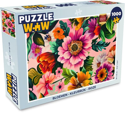 Puzzel Bloemen - Kleurrijk - Roze - Legpuzzel - Puzzel 1000 stukjes volwassenen