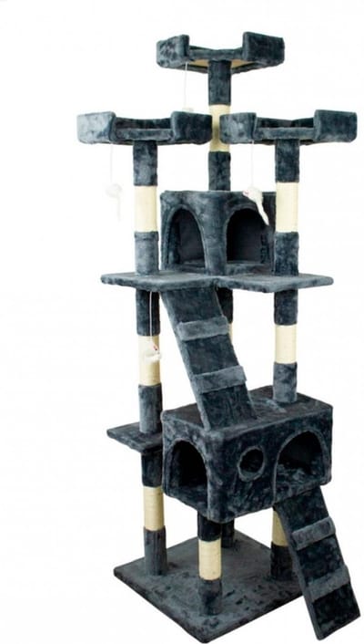 Mobiclinic Tom - Kattenmeubel - Max 10 kg - Krabpaal voor katten - 4 hoogtes - Donkergrijs - Geschikt voor meerdere katten