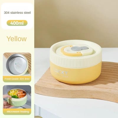 Draagbare Luchtdichte Thermische Lunchbox Voor Kinderen Stapelbaar Magnetron 304 Roestvrij Staal Bento Box Geïsoleerde Voedselcontainer