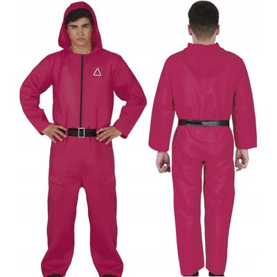 Costume Tenue Combinaison Gardien Jeu Dangereux Joueur Carnaval 14-16 Ans pink