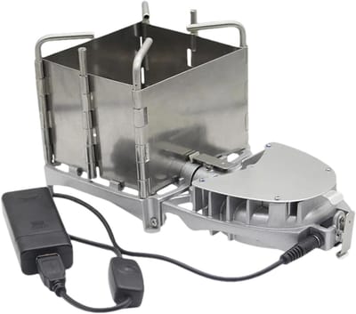 Houtkachel Inklapbaar - Outdoor Kooktoestel - Kamperen en Reizen - Verbeterde Ventilatie - 12 x 12 x 7.5 cm - Zilver