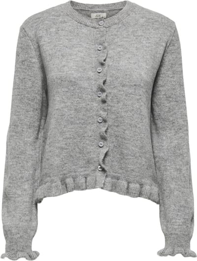 Jacqueline de Yong Vest Jdyletty L/s On Frill Cardigan Knt 15363485 Light Grey Melange Dames Maat - S