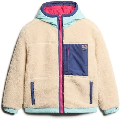 Superdry - Vintage jas van sherpastof met capuchon - Dames - Buitenjassen