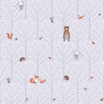 Kinderbehang Profhome 381191-GU vliesbehang licht gestructureerd met natuur patroon mat grijs wit bruin oranje 5,33 m2