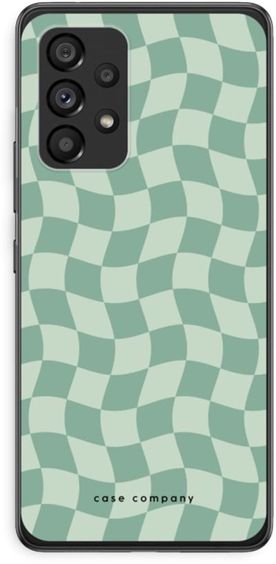 Case Company® - Hoesje geschikt voor Samsung Galaxy A53 5G hoesje - Grid Groen - Soft Cover Telefoonhoesje - Bescherming aan alle Kanten en Schermrand