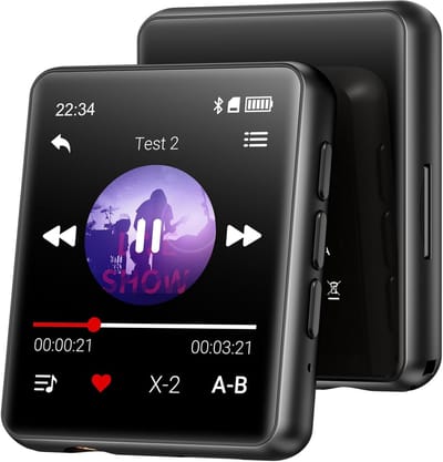 Draagbare MP3 Speler met Bluetooth en 128GB Geheugen, Ingebouwde Speaker en FM Radio
