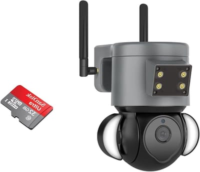 Bewakingscamera Buiten - IP Camera - Veilige Omgeving Creëren - 4G Simkaart Connectie - 4MP Resolutie - Grijs
