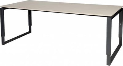 Verstelbaar Bureau - Plus 200x90 Eiken - zwart frame