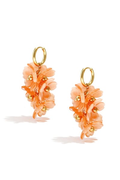 Bijoutheek Oorhangers Zomer Bloemen Tros Orange