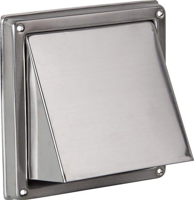 Ventilatie rooster - Afzuigkap rooster - Muur ventilatie - Insectenwering - Ø 100 mm - RVS