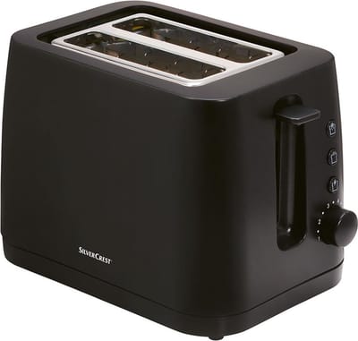 Silvercrest Broodrooster - Zwart - 870W - 6-instelbare bruiningsniveaus - Ontdooifunctie - Kruimellade