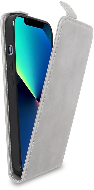 Cadorabo Hoesje geschikt voor Apple iPhone 13 in ROTS GRIJS - Beschermhoes Case Cover in flip-design, gemaakt van glad kunstleder