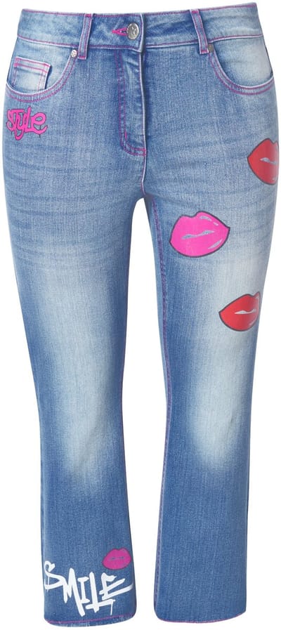 Angel of Style - Dames - 7/8-jeans Claire vrouwenprint 5-pocket - Blue stone - Maat 50