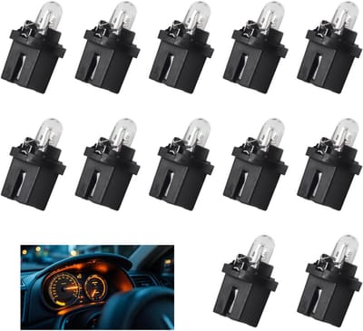 Dashboardlampen T5 LED - Instrumentenpaneellampen Vervangingslampen - Voertuigverlichting Verbeteren - Brede Compatibiliteit - 12 stuks - Geel